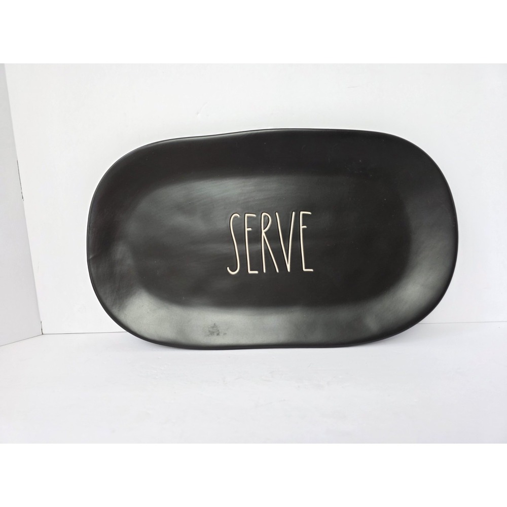 Rae Dunn SERVE black tray serving dish Magenta 8‎ 1/2x15"